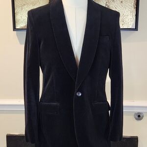 J Crew Ludlow Black Velvet Shawl Dinner Jacket Tuxedo Blazer 39R